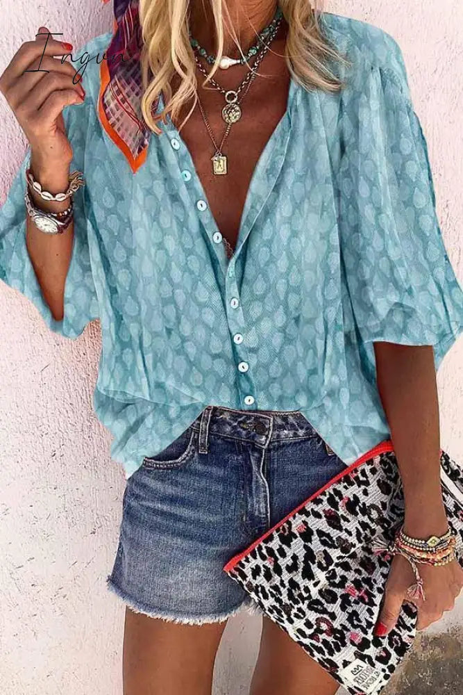 Ingvn -  Solid Color Button Loose Shirt(4 Colors)