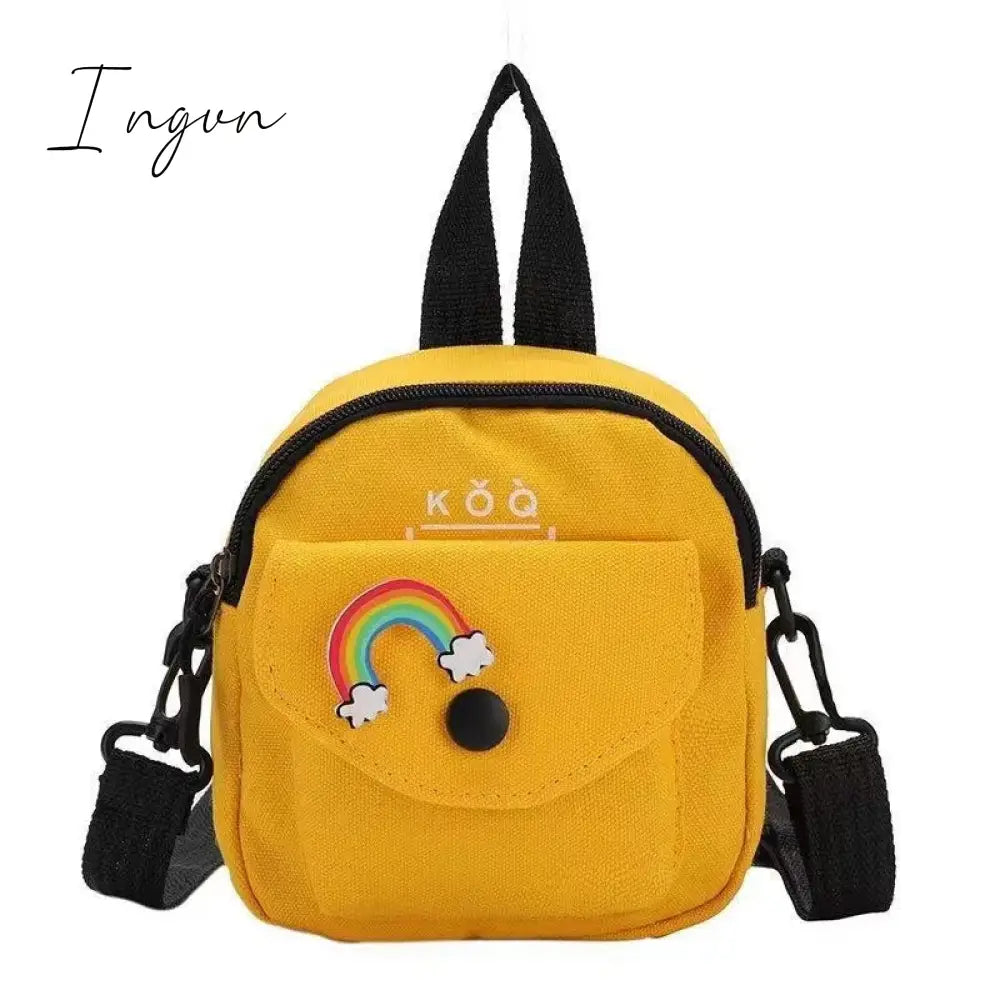 Ingvn - Women's Single Shoulder Bag Fashion Solid Color Casual Handbag Outdoor rainbow Canvas Handbag Zipper Cross-body Bag