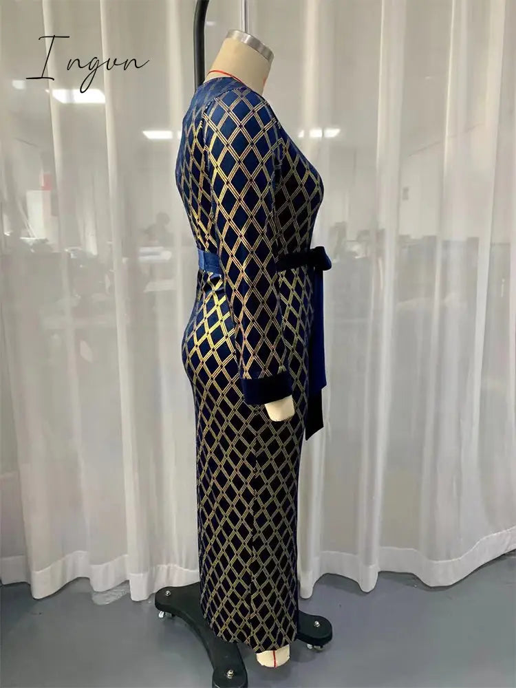 Ingvn - Plus Size Maxi Dresses Large Spring Women Oversized Long Luxury Chic Elegant Evening Party Muslim Festival Clothing