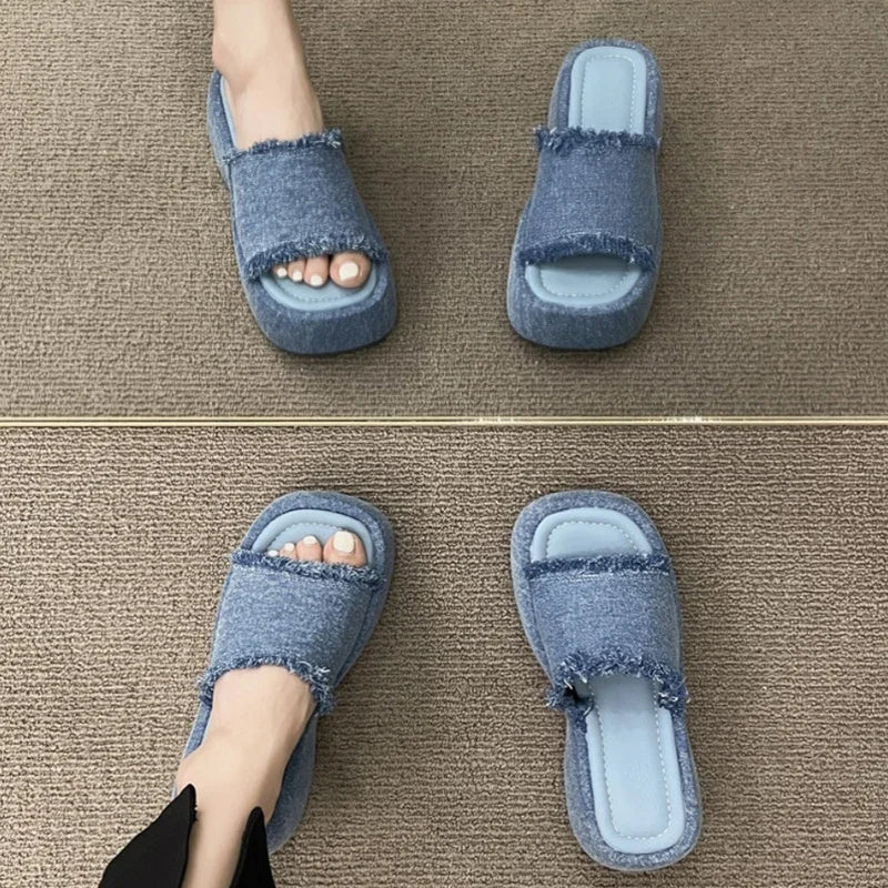Ingvn  Summers Platform Women's Slippers Fashion Elegant Open Toe Wedges Shoes Ladies Casual Outdoor Beach Slides Sandalias Flip Flop