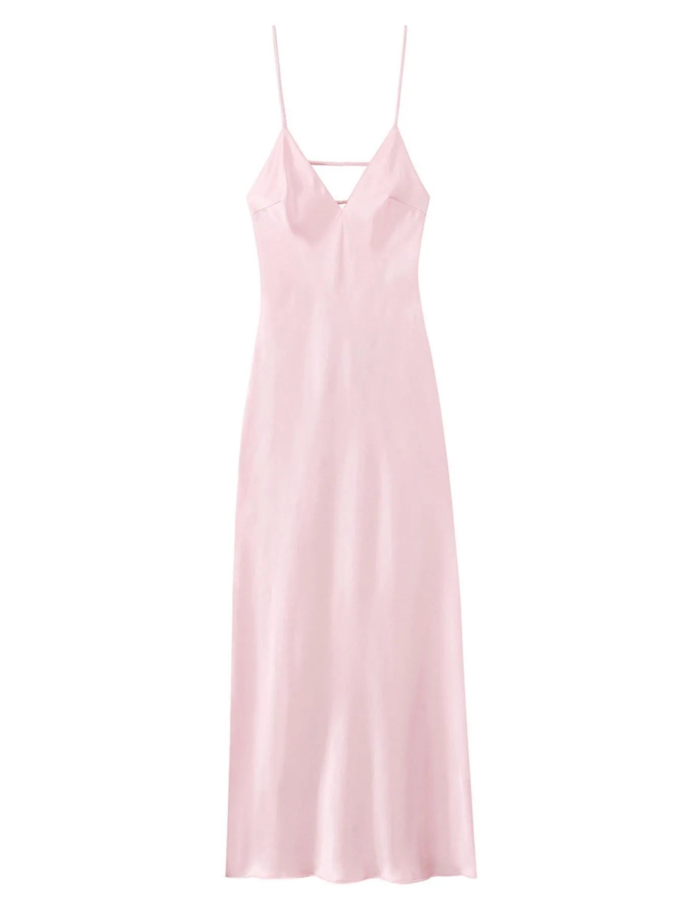 Satin V-Neck Cami Dress