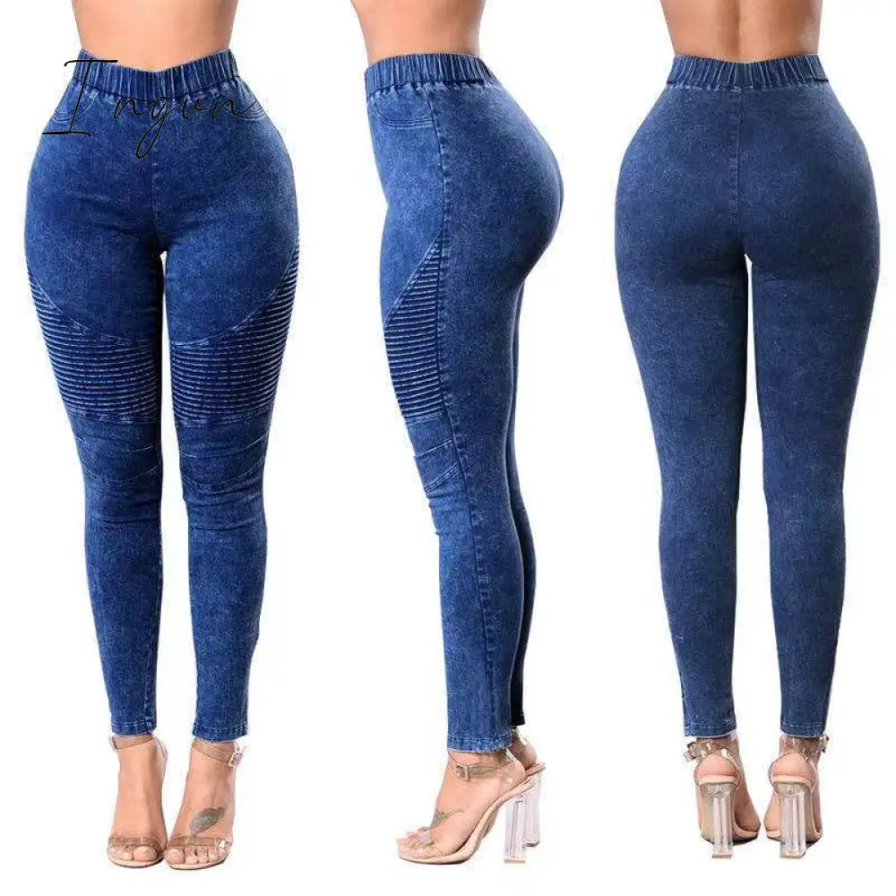 Ingvn - Autumn Winter Pants  For Women High Waist Vintage Baggy Mom Jeans Korean Fashion Denim Overalls Trousers Pants Streetwear