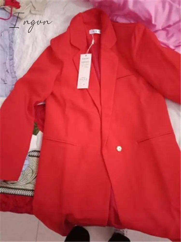 Ingvn - Spring Autumn Blazers Women Small suit Plus size Long sleeve jacket Casual tops female Slim Wild Blazers Windbreaker coat