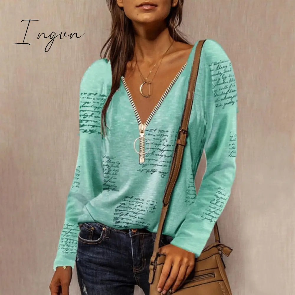 Ingvn - Summer Shirts For Women Fashion V Neck Patchwork Loose T Shirt Female Short Sleeve Top Ladies Tee Plus Size Shirt Pullover