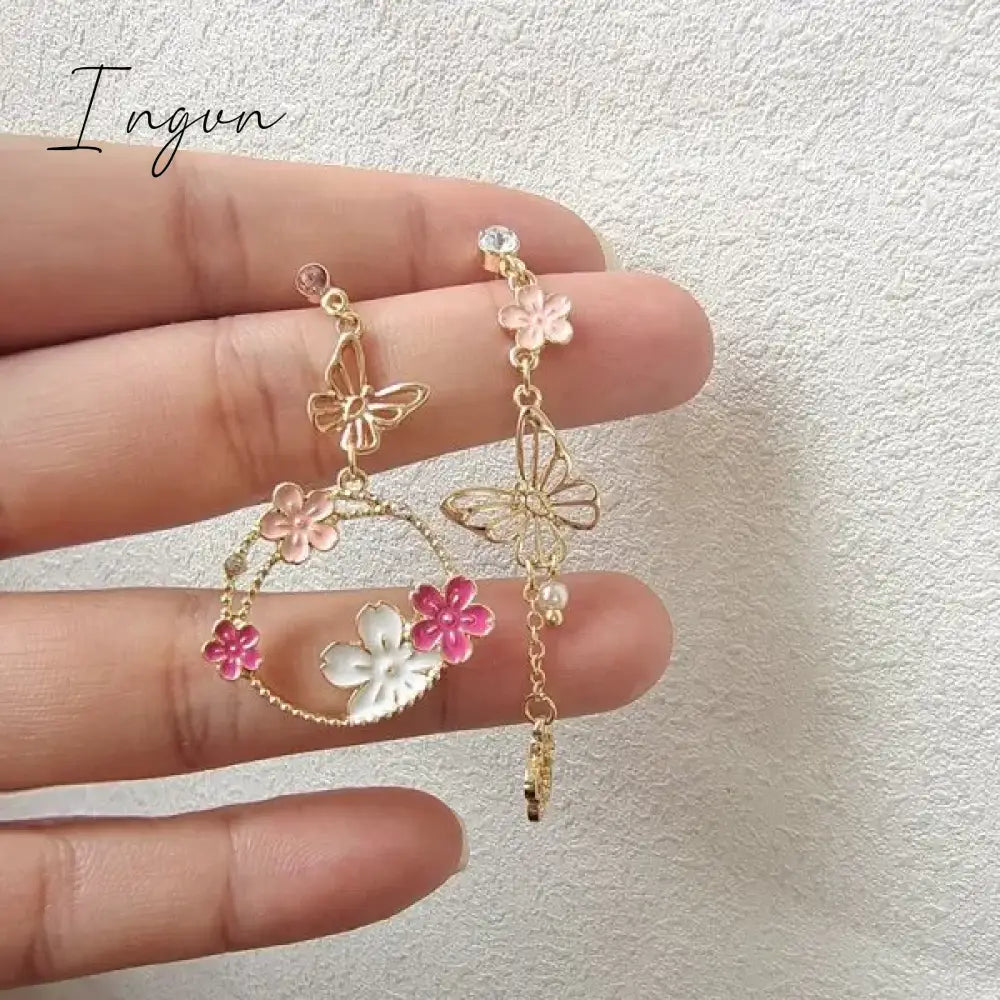 Korean New Light Luxury Zircon Moon Star Asymmetric Stud Earrings For Women Crystal Cloud Pearl Earring Girl Jewelry Gifts
