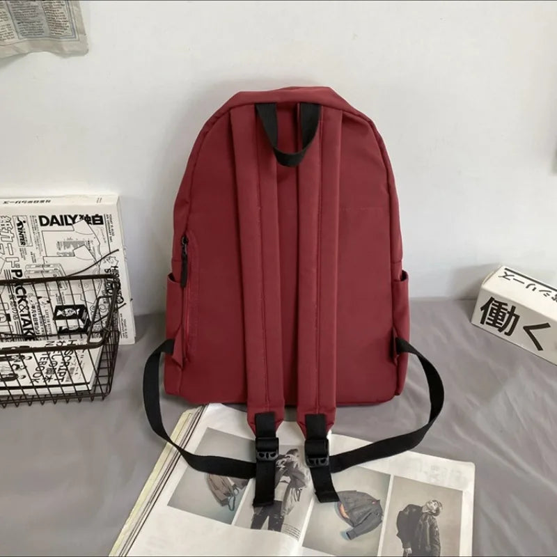 Ingvn  Nylon Versatile Backpack Large Capacity School Student Backpack Washable Waterproof Computer Bag Unisex