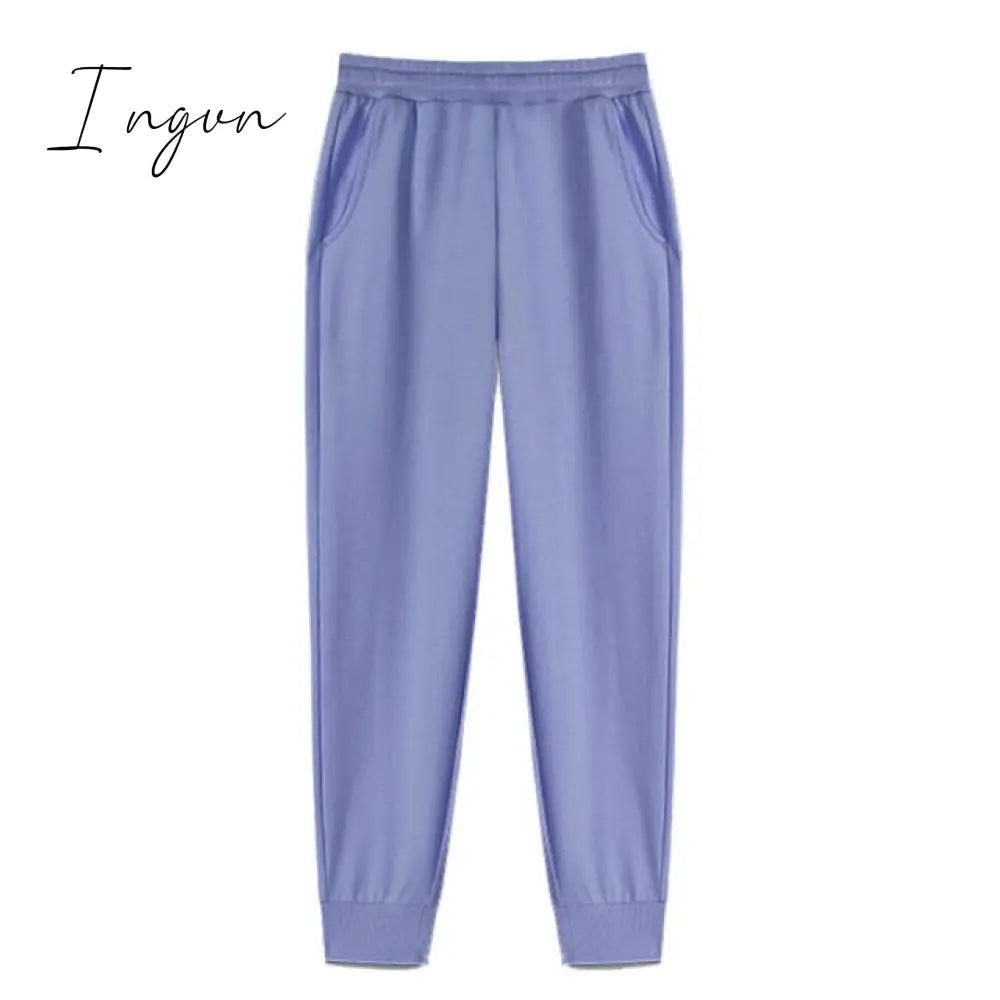 Ingvn - Women Unisex Couple Fleece 100% Cotton Suits 2 Pieces Sets Casual Tracksuit Hoodies Sweatshirt Pants Plus Size