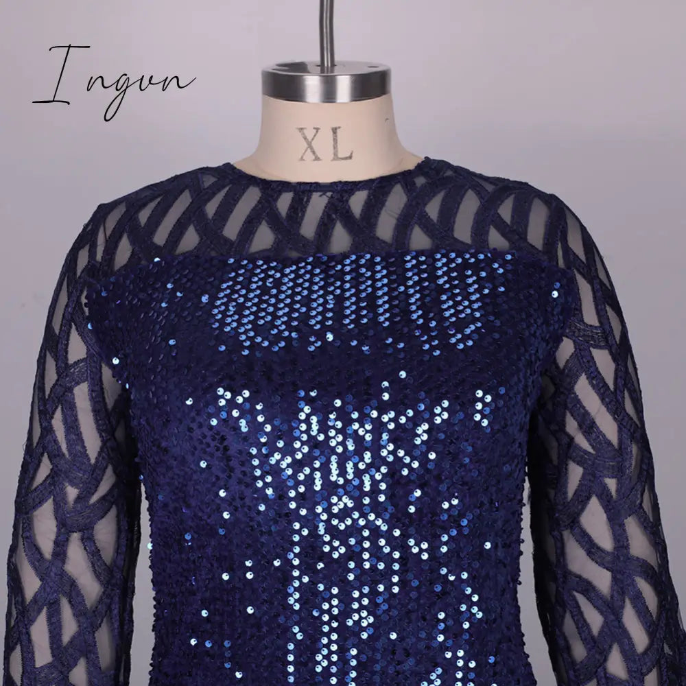 Ingvn - Party Dresses Plus Size Women's Summer Dress for Women Elegant Sequin Green Bodycon Dress Evening Wedding Outfits 4XL 5XL