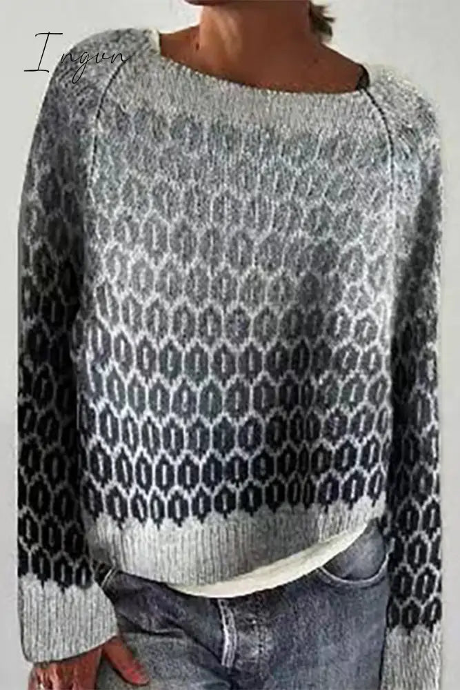 Ingvn - Casual Color Block Contrast O Neck Sweaters(8 Colors)