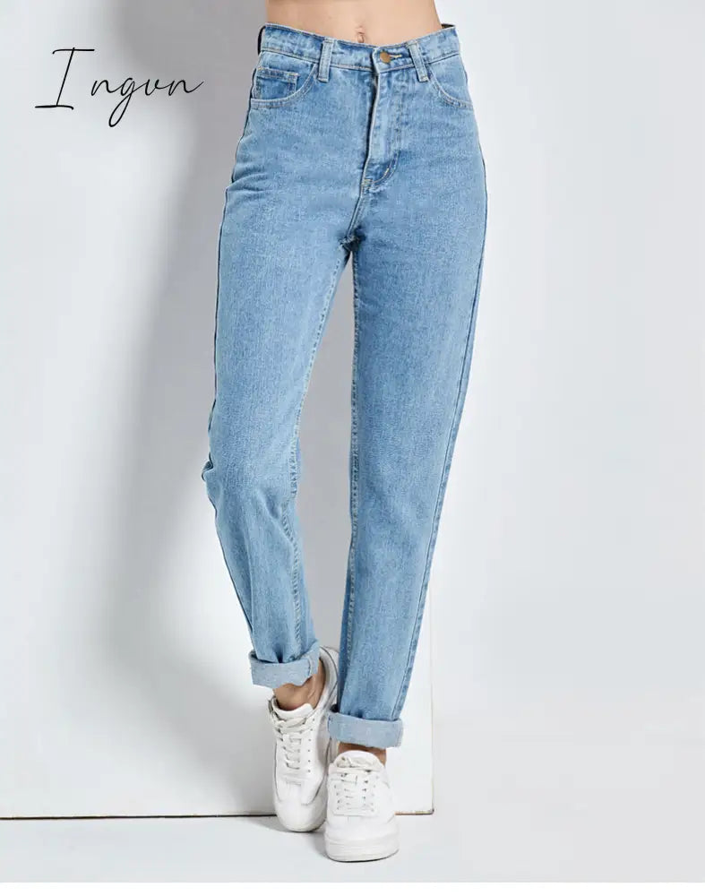 Ingvn - Harem Pants Vintage High Waist Jeans Woman Boyfriends Women's Jeans Full Length Mom Jeans Cowboy Denim Pants Vaqueros Mujer