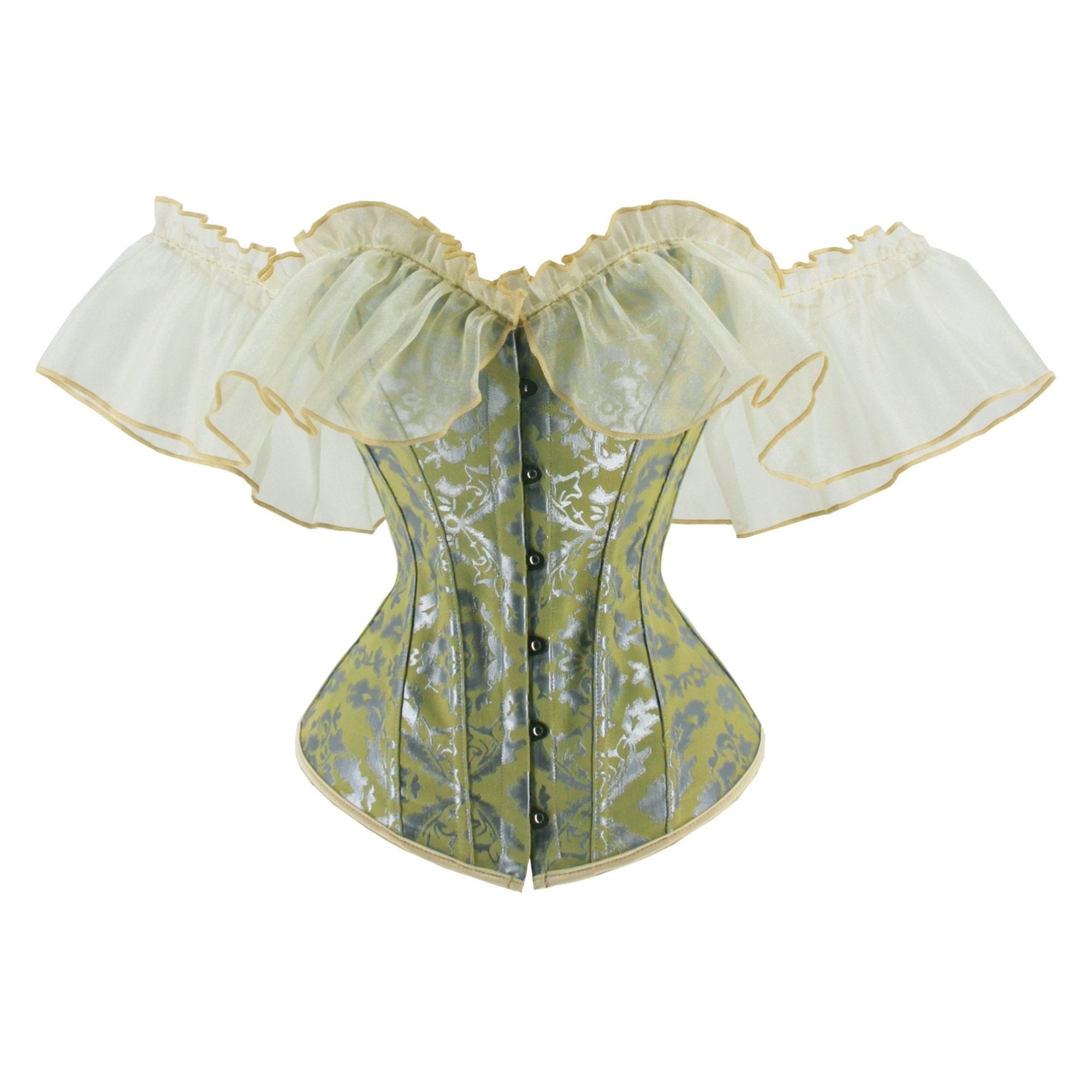 Elegant Black Ruffle Sleeve Corset Top – Chic Lace-Up & Stretch Bustier, Polyester Shapewear with Exaggerated Ruffle Detail for Women