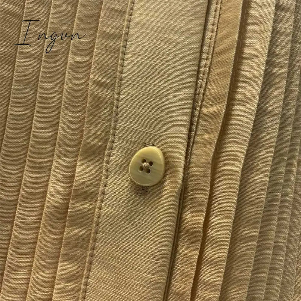 Ingvn - pleating women dress long sleeve spring autumn dress fashion ladies dress pockets mini sexy dress women
