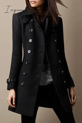 Ingvn - Casual Solid Buttons Mandarin Collar Outerwear
