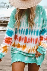 Ingvn - Tie-dye Blue Mini Dress(4 Colors)