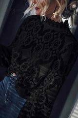 Ingvn -  Solid Lace Tops(2 Colors)