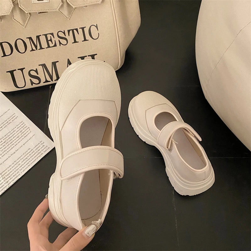 New French Style Women Espadrilles Casual Platform Zapatillas Mujer Black Daily Girls Mary Fashion Vintage Loafers Shoes