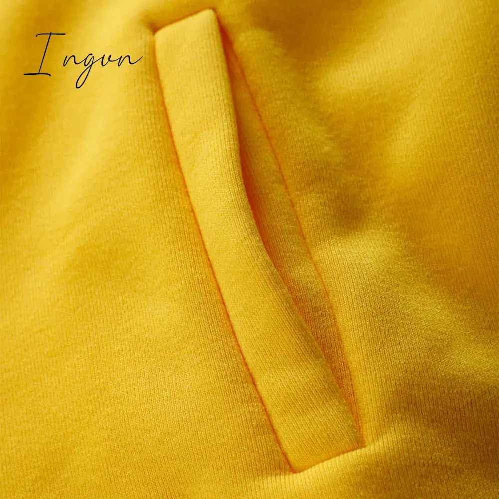 Ingvn - Women Fleece Letter Print Two Piece Set Casual Long Sleeve Hoodie Sweatshirts And Jogging Pants Suits Loose Female Tracksuits