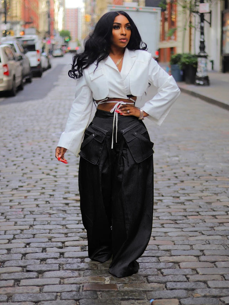 Ingvn  Cargo Pants Women  Summer Fashion Women's Casual Pant Streetwear Ins Detachable 3D Pocket High Waisted Wide Leg Pants