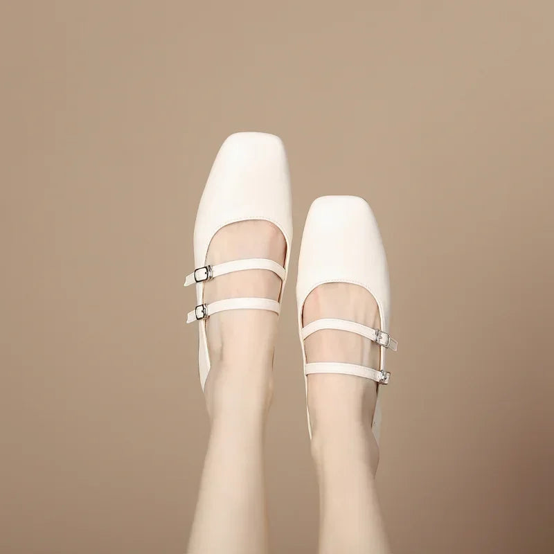 Mary Jane Shoes for Women Spring New Shallow Thick Heeled Single Shoes Soft and Comfortable Ballet Wedding Shoes Zapatos Mujer