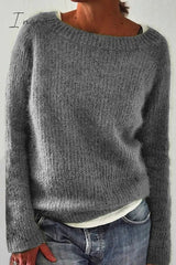 Ingvn - Casual Solid Basic O Neck Tops Sweater