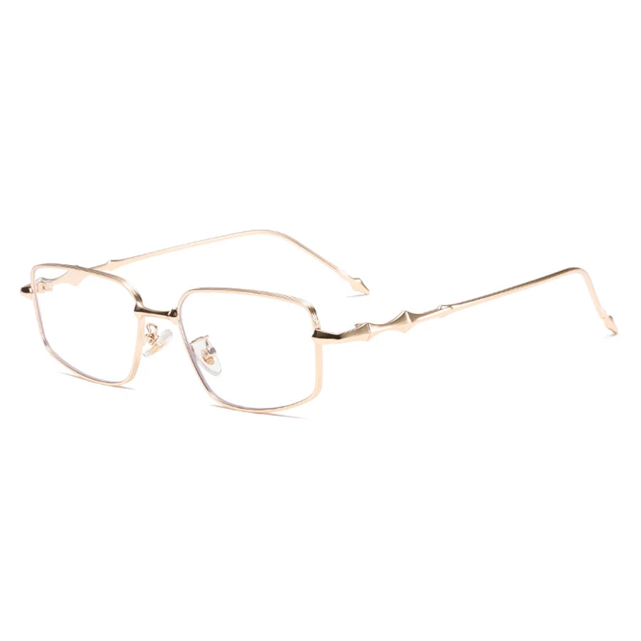 INGVN  Rectangle Sunglasses Women Retro Metal Square Men Glasses Luxury Design Eyewear Frames Gold Silver Dark Shades Travel Sun Glass