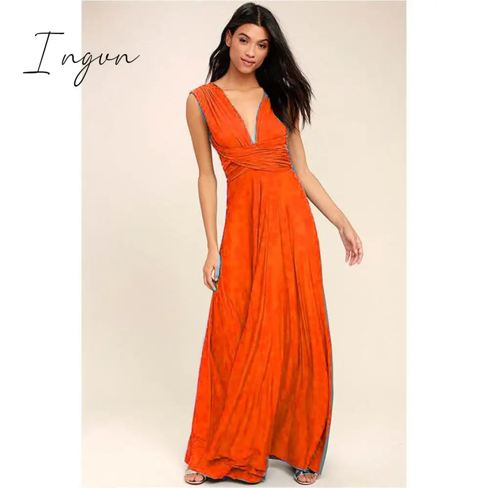 Ingvn - Sexy Women Maxi Dress Red infinity Long Dress Multiway Bridesmaids Convertible Wrap Party Dresses Robe Longue Femme Plus Size