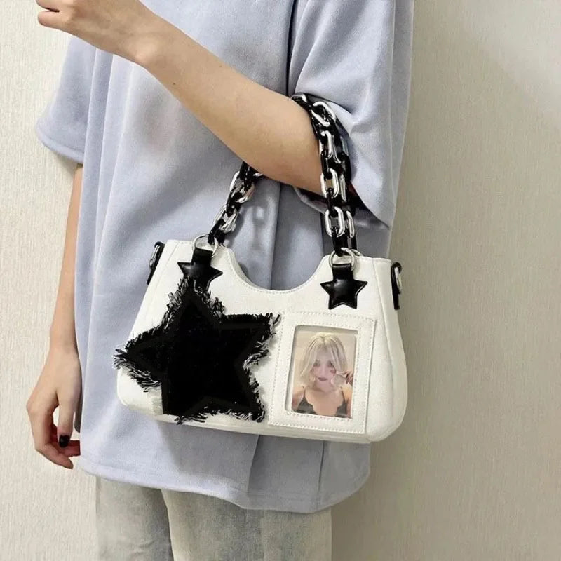 Ingvn  Y2k Womens Shoulder Bag Spice Girls High Street Handbag Fashion Street Girls Casual Sweet Designer Crossbody Bags