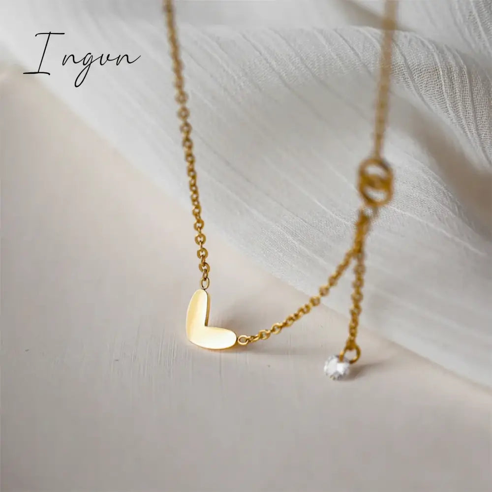 New Fashion Simple Golden Heart Pendant Zircon Tassel Adjustable Necklace for Women Sweet Elegant Party Jewelry Gifts