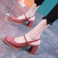 Ingvn  Women's Shoes Pumps Heeled Footwear Wedge with Platform Waterproof Sandals for Woman High Heels Chunky Summer  Block Heel F