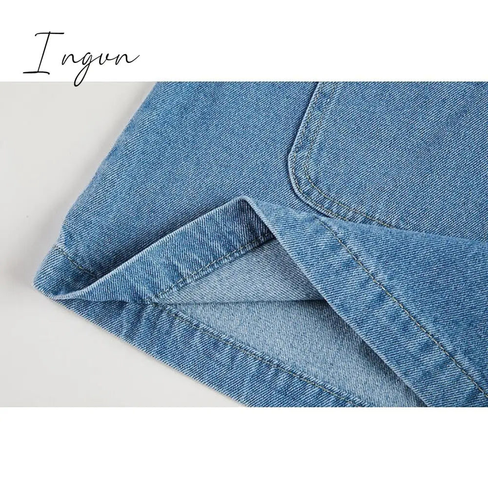Ingvn - Women's Casual Dress Shift Dress Denim Overall Pinafore Dress Mini Dress Denim Fashion Modern Outdoor Daily Vacation U Neck Pocket Sleeveless Summer Spring 2023 Regular Fit Black Blue Gray Plain S M