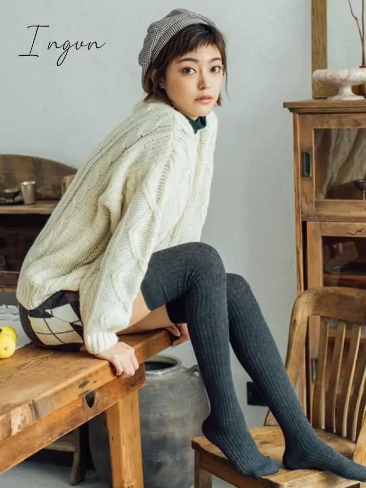Ingvn - Autumn winter Cotton Knee-high stockings