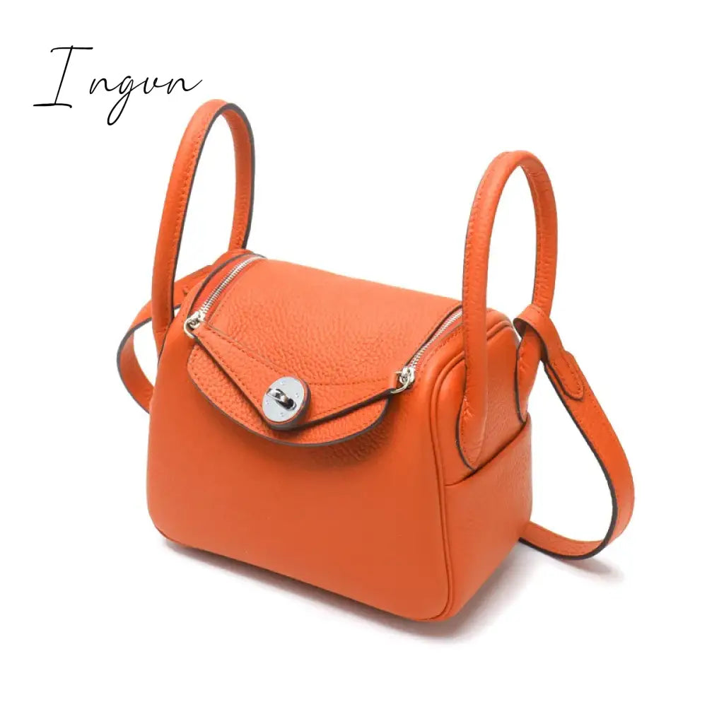 Ingvn - Mini 20cm Pillow Bag Silver Buckle Ladies Handbag Luxury Brand Designer Shoulder Bag Cow Genuine Leather Crossbody Bags Fashion