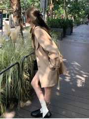Ingvn - 2023 Autumn Elegant Short Trench Coat Office Lady Korean Style Jacket Coats Women Casual Outwear Fashion Clothing Chic