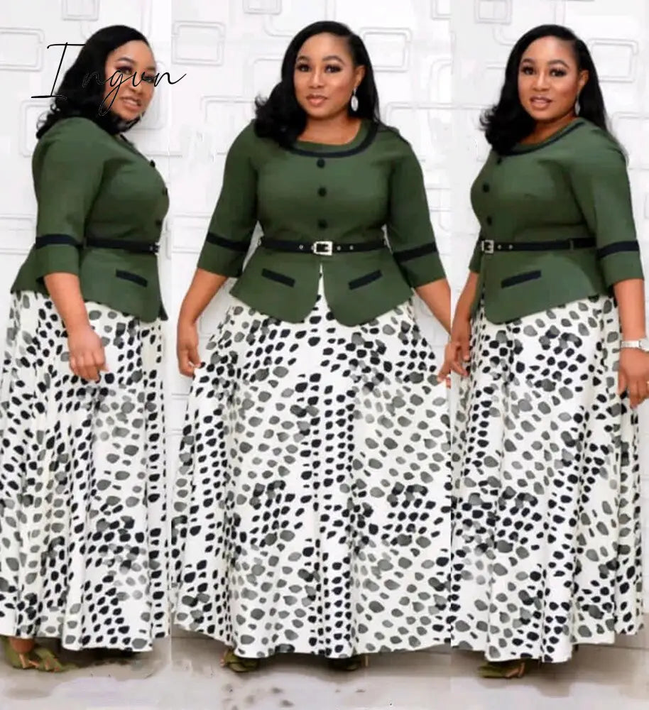 Ingvn - 2XL-6XL Plus Size Christmas Dress African Dresses For Women Clothing Winter Dashiki Robe Femme Party Maxi Dress African Clothes