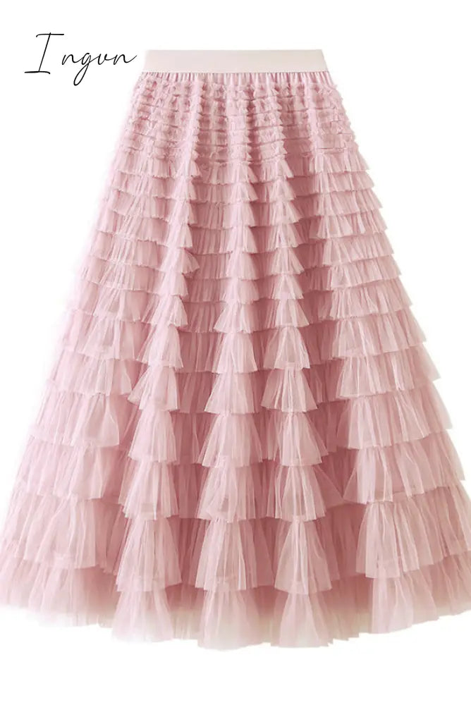 Ingvn - Make a Royal Statement with this Elastic Waist Tulle Skirt
