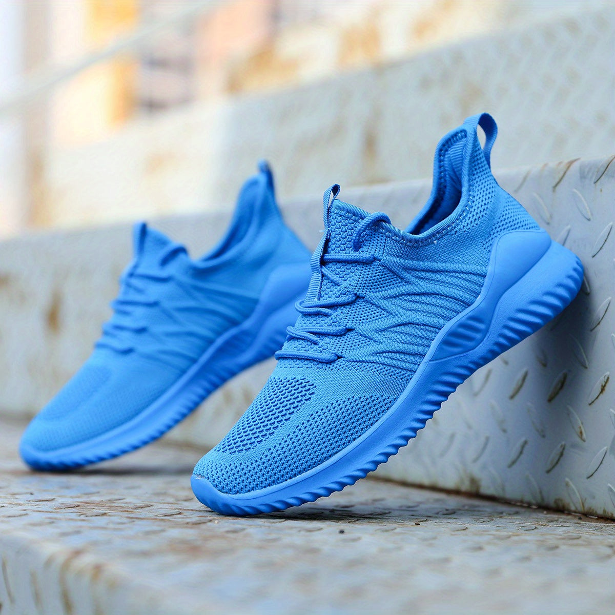 Womens Solid Color Mesh Sneakers - Super-breathable & Ultra-lightweight - Fashionable Non-slip Outdoor Shoes for Trendy Adventure Seekers