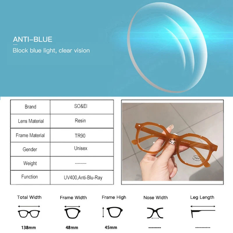 INGVN   Fashion Irregular Square Women Optical Glasses Frame Clear Anti Blue-Ray Lens Eyewear Vintage Men Wine Red Champagne Frame