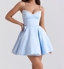 Spaghetti Strap Women Camisole Dress Slim Backless Princess Fluffy Skirt Double Layered Sexy Dress Summer Sweet Vestidos