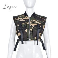 Ingvn - Fashion vest Jacket for Women 2023 Spring New Solid Color Sleeveless Slim Crop Tops Women Vest