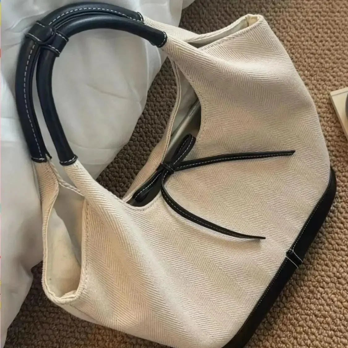 Ingvn  Patchwork Womens Tote Bag Casual Large Capacity Fashion New Designer Shoulder Bag Travel Literary Commuter Female Handbag