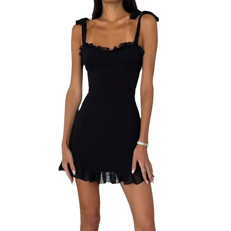 New Fashionable Sexy Low Cut One-Piece Tank Dress For Women European American Style Cropped Dress Smooths Your Silhouette