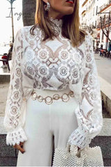 Ingvn -  Solid Lace Tops(2 Colors)