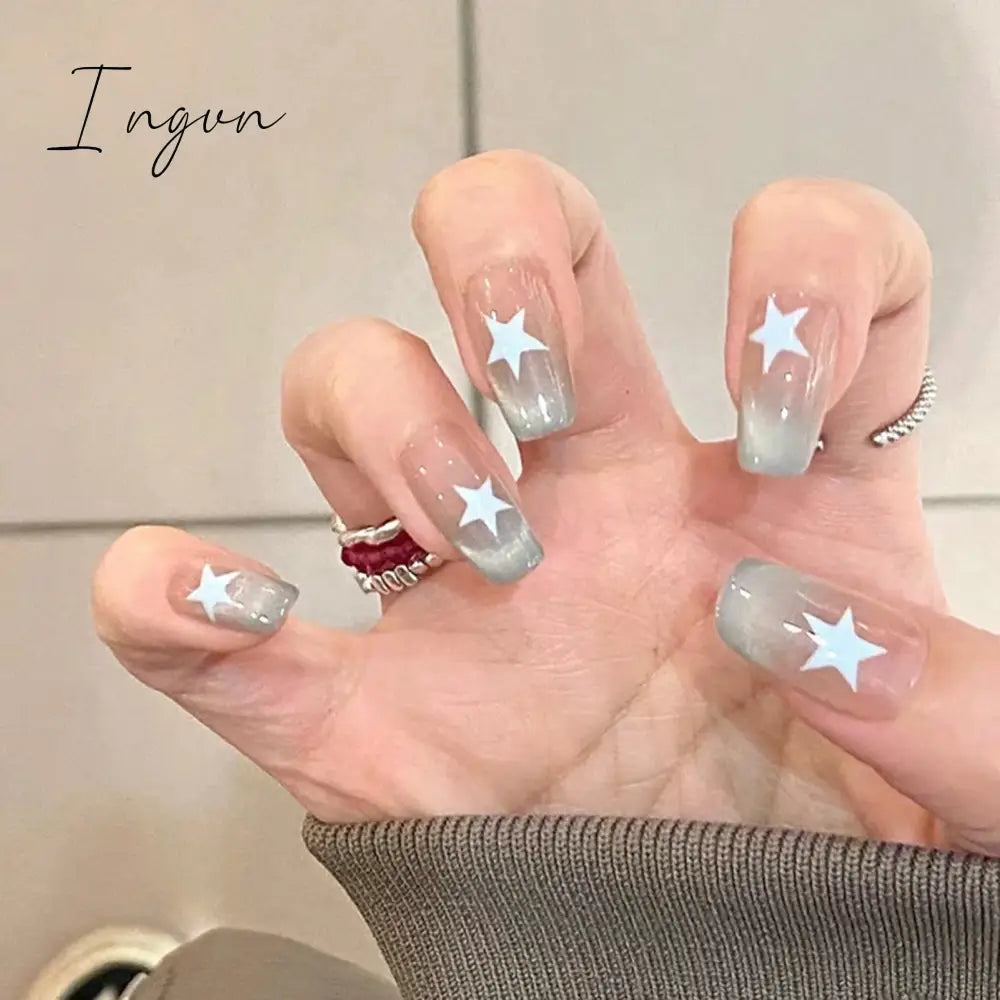 Wine Red Cat's Eye y2k Fake Nails With Designs Wearable Glitter False Nails Press on Square Nail Full Cover Artificial Nail Tips
