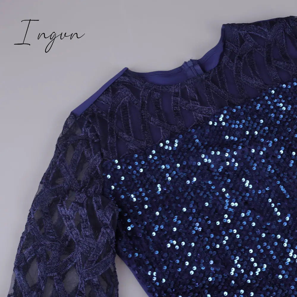 Ingvn - Party Dresses Plus Size Women's Summer Dress for Women Elegant Sequin Green Bodycon Dress Evening Wedding Outfits 4XL 5XL