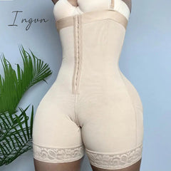 Ingvn - High Compression Skims Women's Body Shapewear Extra Firm Zipper Control Fake Ass Butt Lifter Booties Faja BBL Post Op Surgery
