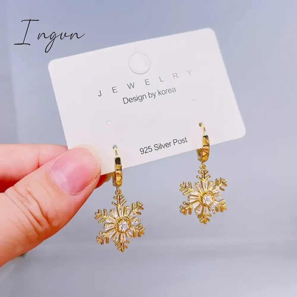 Colourful Zircon Christmas Tree Earrings For Women Sparkling Crystal Snowflake Elk Earring Girls New Year Holiday Jewelry Gifts