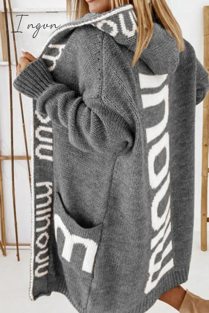 Ingvn - Casual Street Print Patchwork Hooded Collar Outerwear(3 Colors)