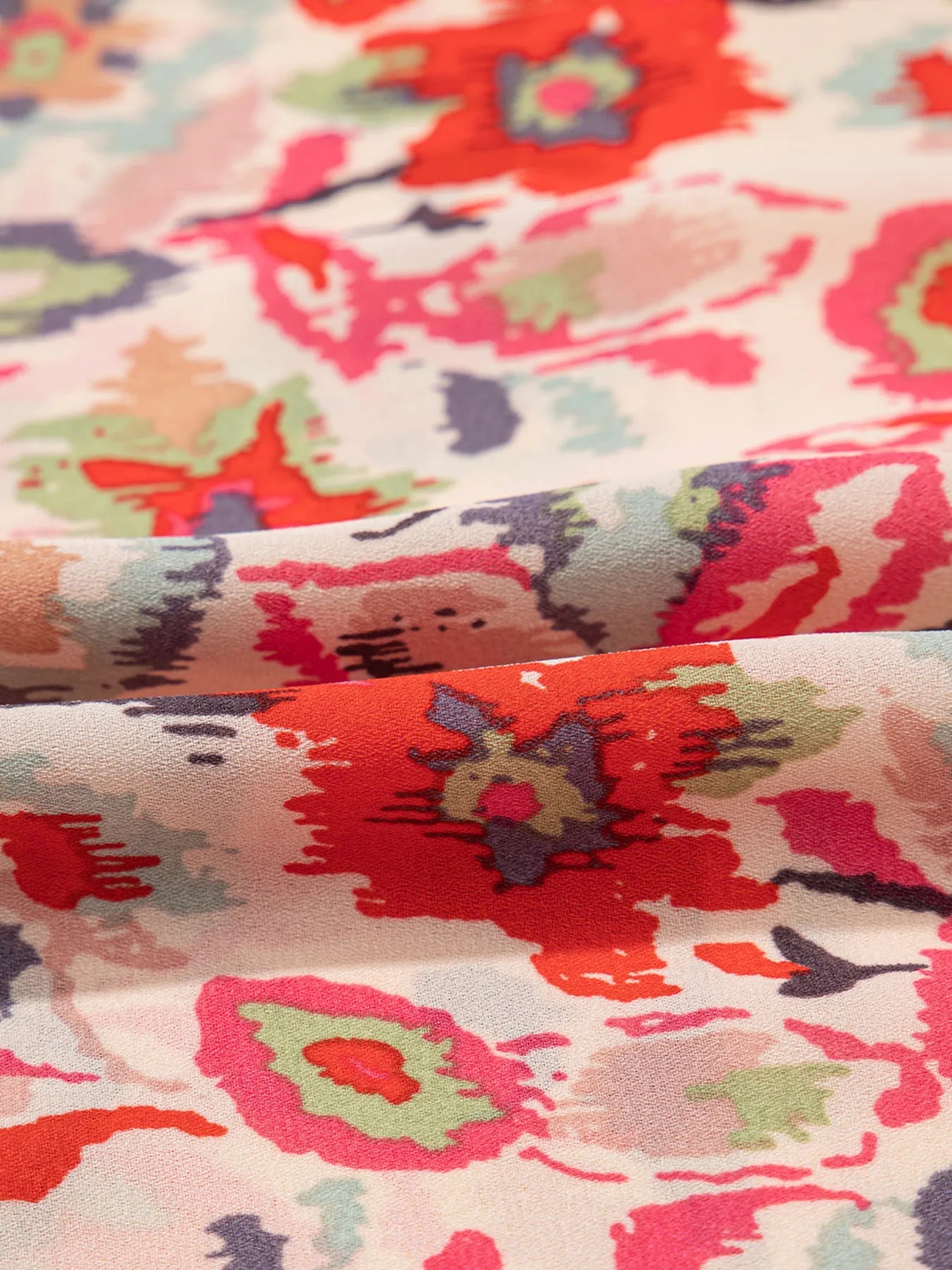 Floral Print Frilled Neck Puff Sleeve High Waist Dress