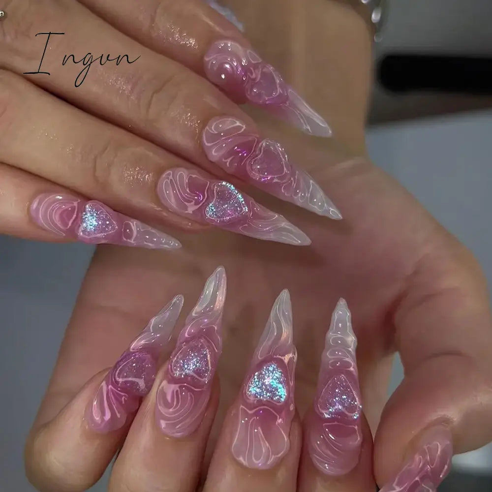 2024 New Ramadan Style False Nails with Gold Moon Star Design Almond Red French Fake Nail Patch Full Cover Detachable Manicure