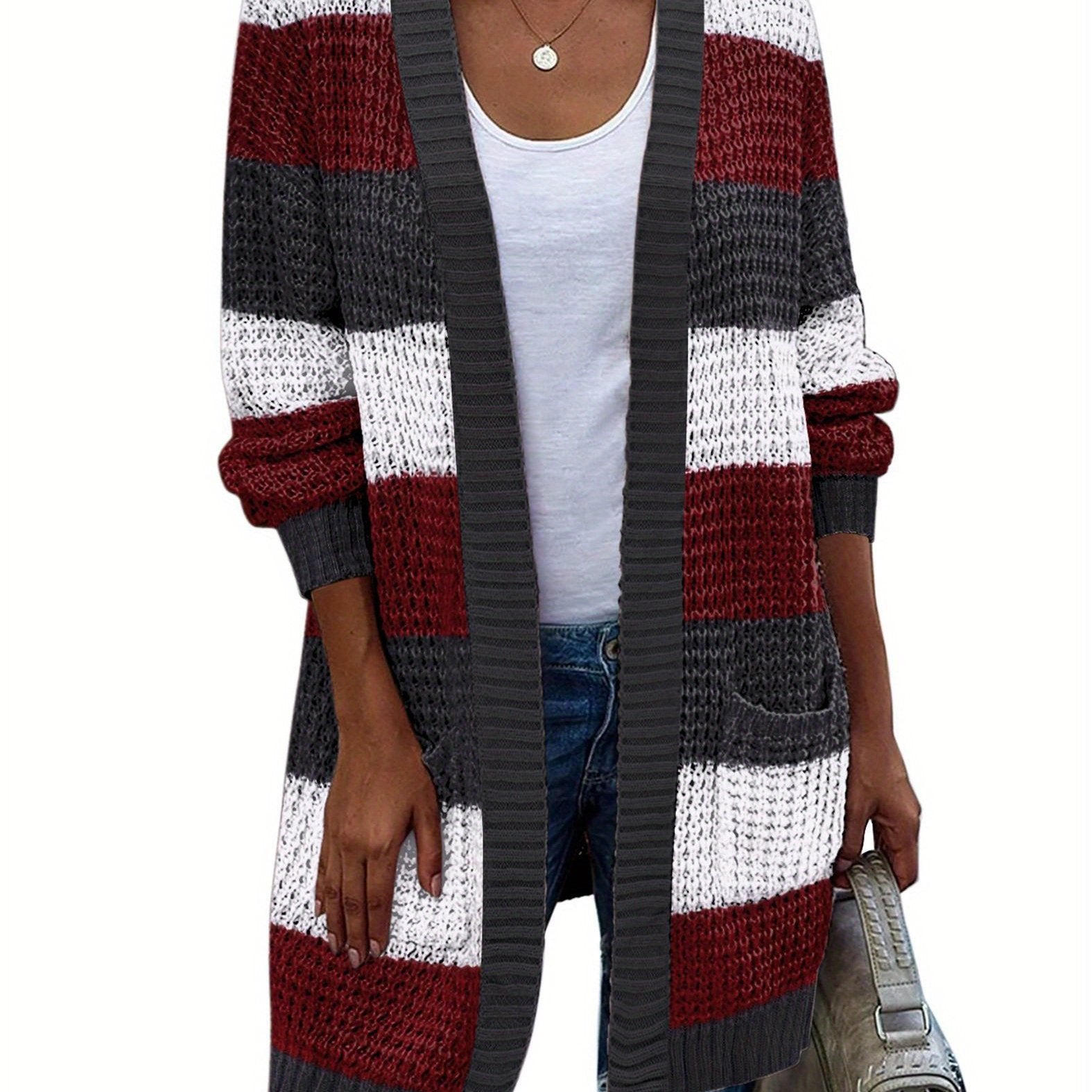 New Season Women's Oversized Lantern Sleeve Open Front Chunky Knit Fall Sweater Cardigan with Cozy Outwear Design